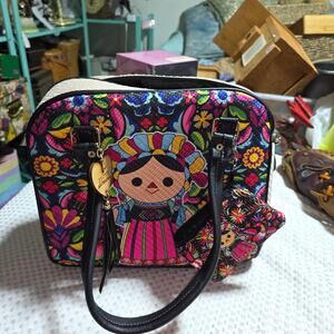 VIBRANT MEXICAN ARTISAN TOTE BAG WITH COIN PURSE
